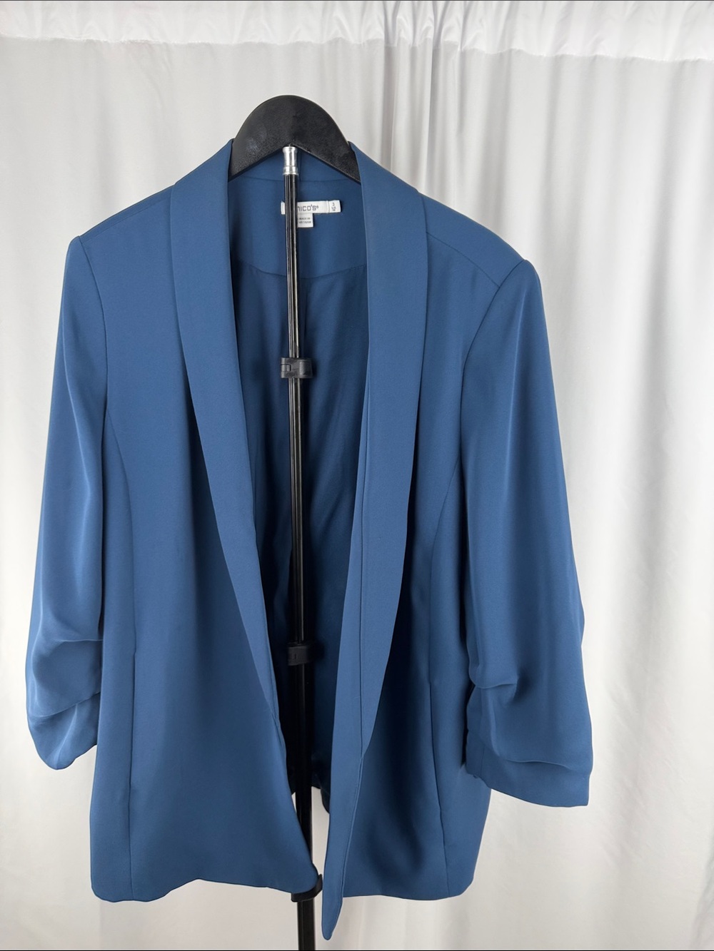 Chico's Azores Blue Shawl Collar Jacket
